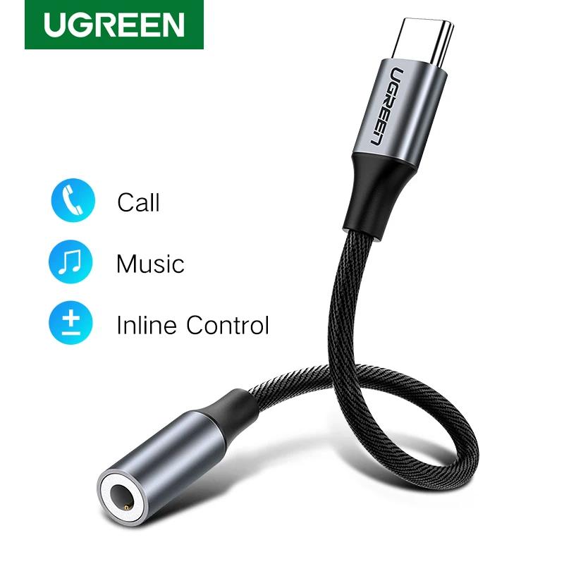 UGREEN-USB Ÿ C ~ 3.5mm ̾ USB C ̺,  ̺, 3.5  ,  Mi10, ȭ P30, ÷ 9 